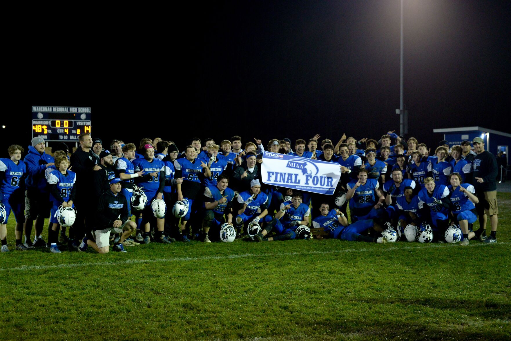 wahconah poses with final four trophy
